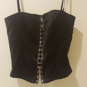 Bebe Dressy Club Tank Corset Clasp Front Close XS